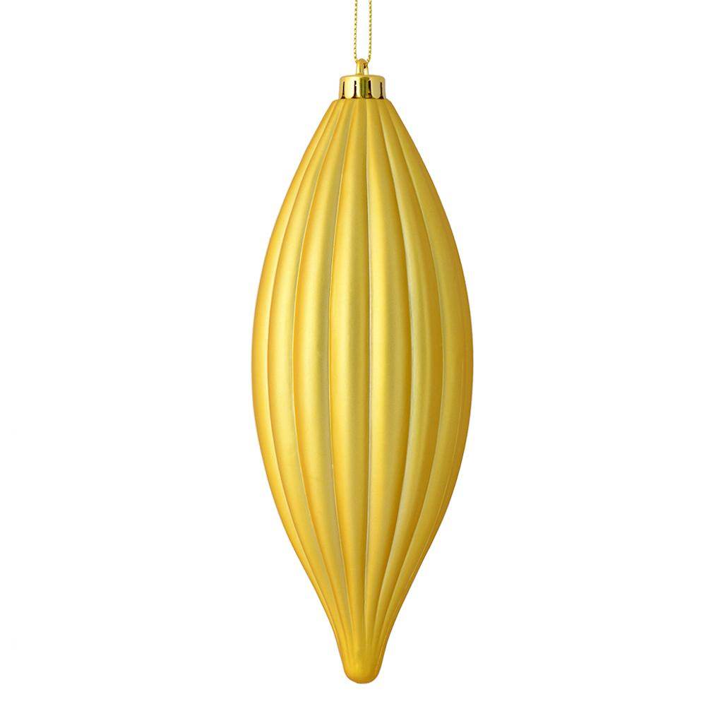 8" Gold Matte Line Finial Ornament (4 pack) 1