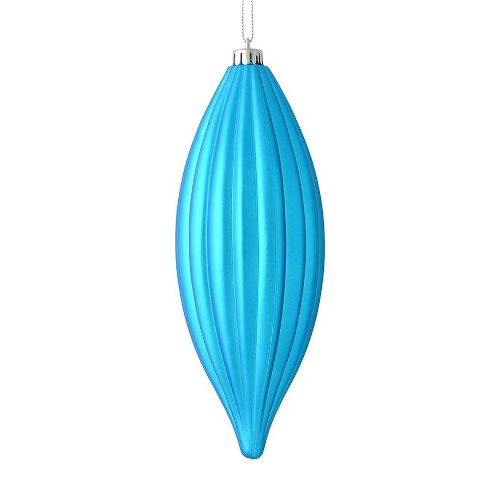 8" Turquoise Matte Line Finial Ornament (4 pack) 1