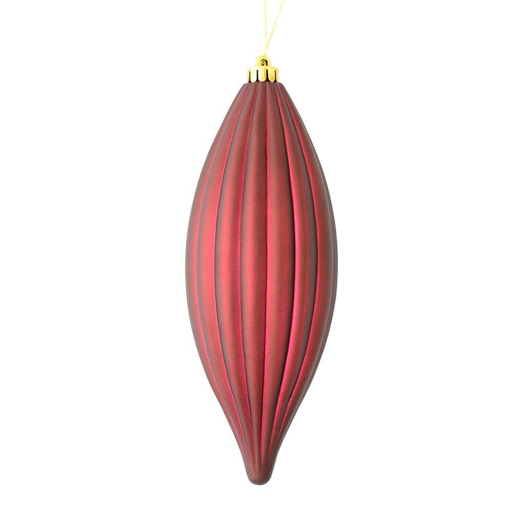 8" Wine Matte Line Finial Ornament (4 pack) 1