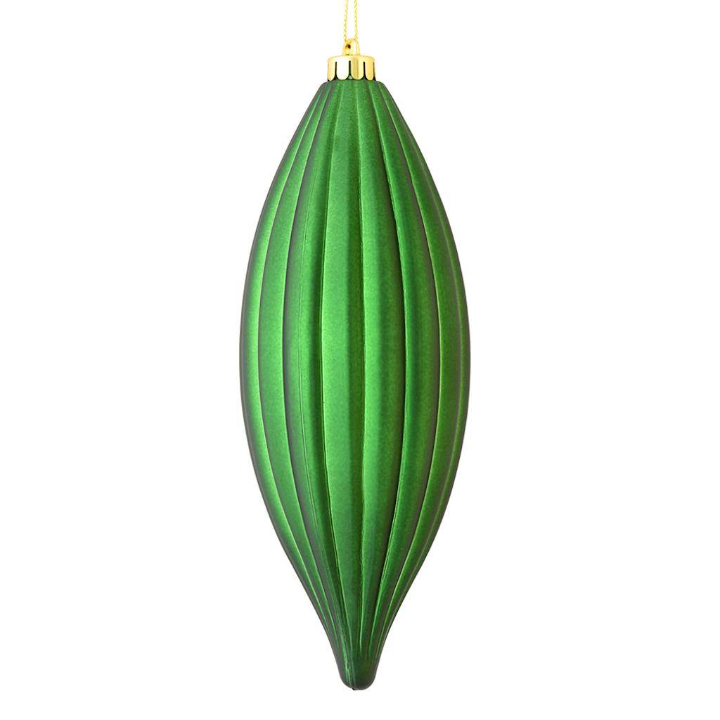 8" Emerald Matte Line Finial Ornament (4 pack) 1