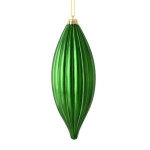 8" Emerald Shiny Line Finial Ornament (4 pack) 1