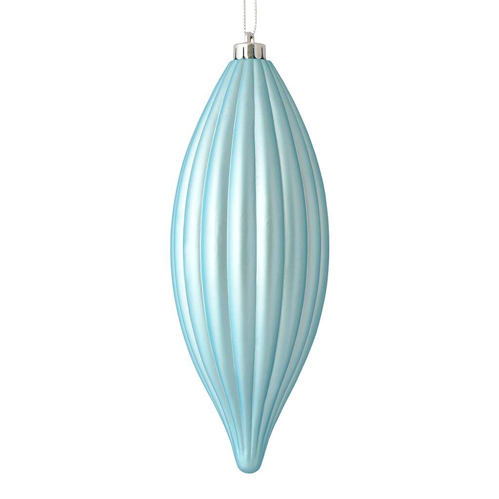 8" Baby Blue Matte Line Finial Ornament (4 pack) 1
