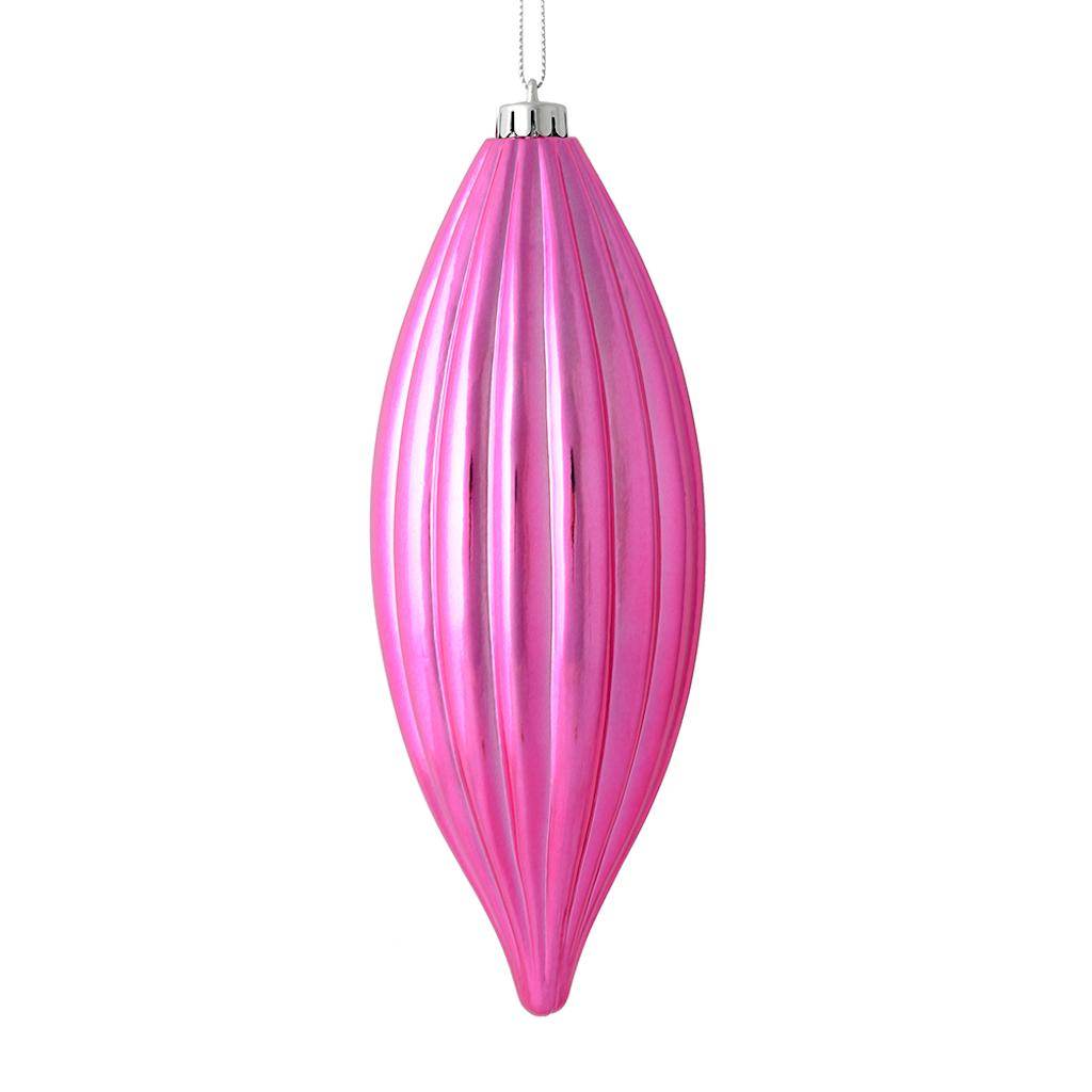 8" Mauve Shiny Line Finial Ornament (4 pack) 1
