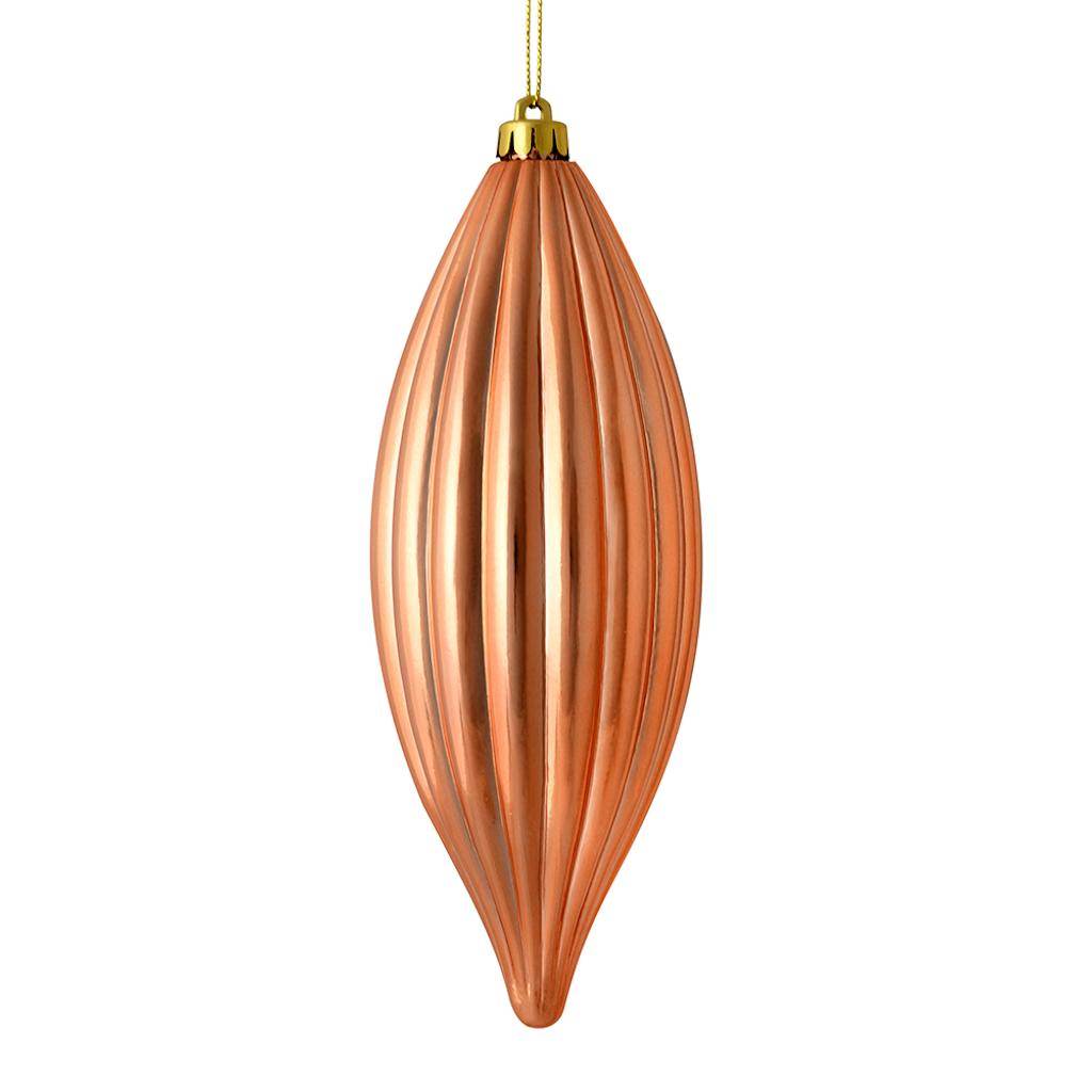 8" Rose Gold Shiny Line Finial Ornament (4 pack) 1