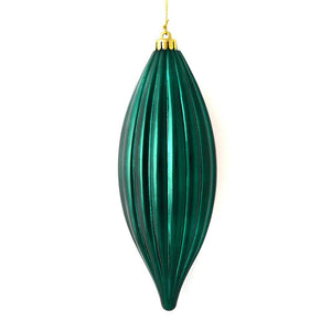 8" Sea Blue Shiny Line Finial Ornament (4 pack) 1