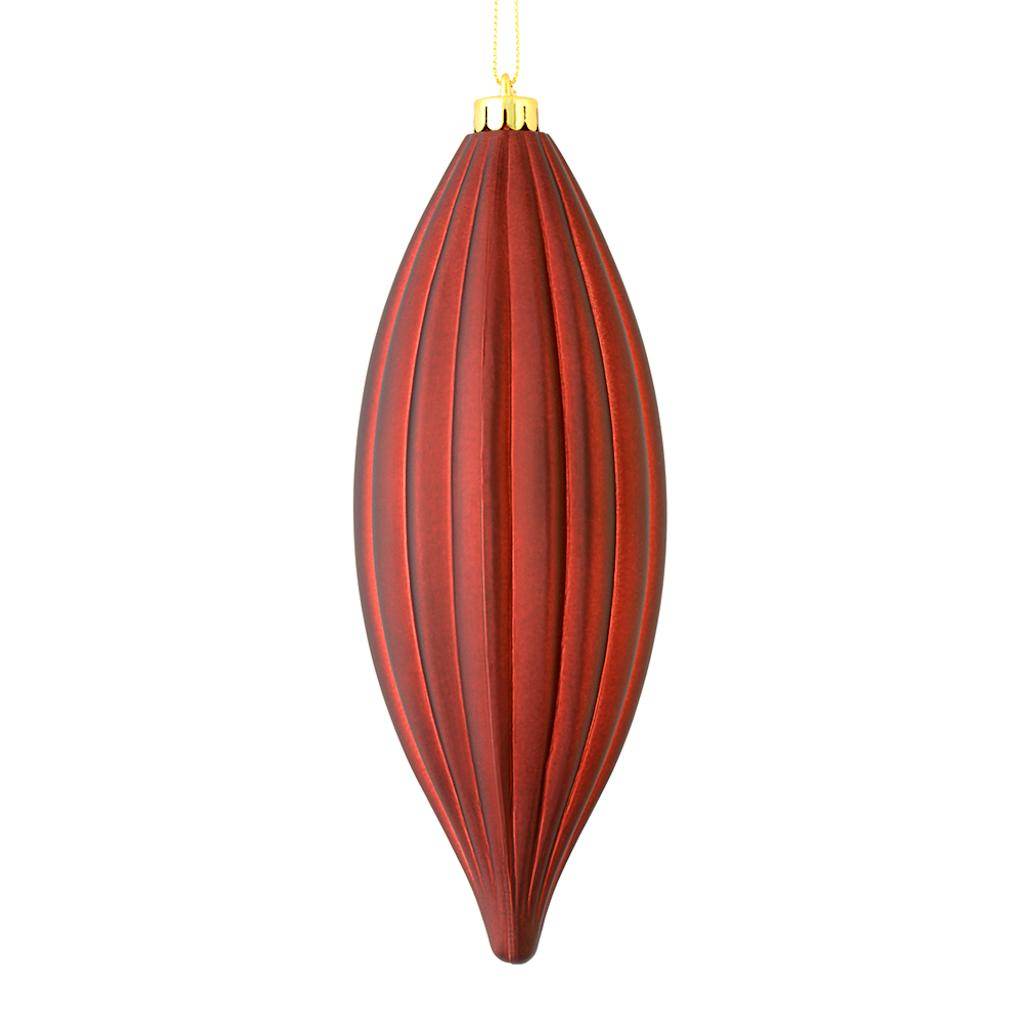 8" Burgundy Matte Line Finial Ornament (4 pack) 1