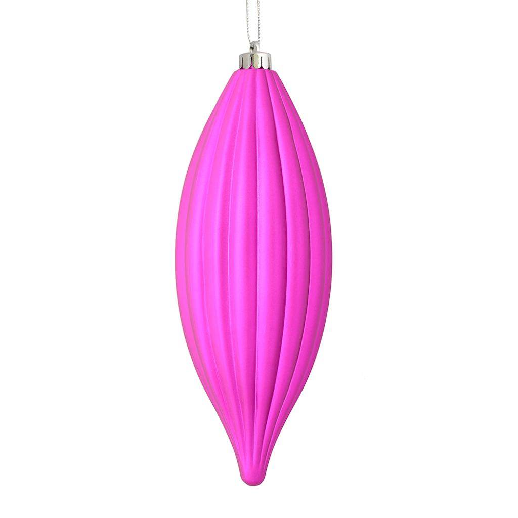 8" Fuchsia Matte Line Finial Ornament (4 pack) 1
