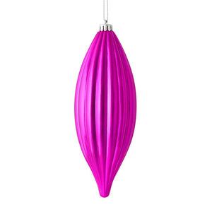 8" Fuchsia Shiny Line Finial Ornament (4 pack) 1