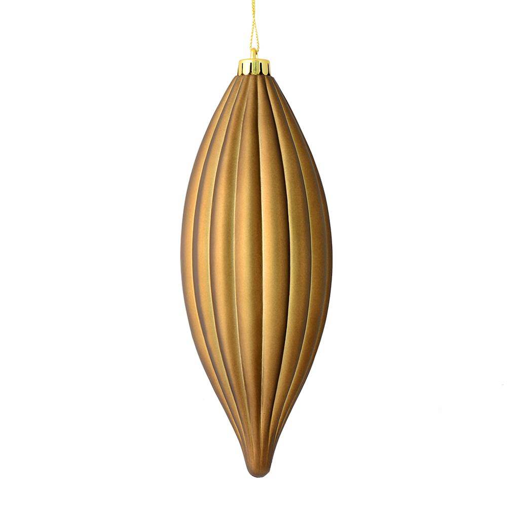 8" Mocha Matte Line Finial Ornament (4 pack) 1