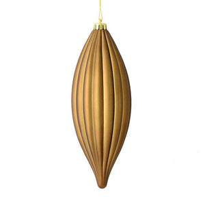 8" Mocha Matte Line Finial Ornament (4 pack) 1