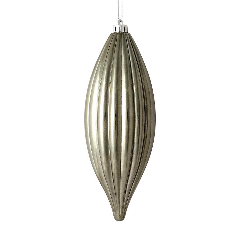 8" Pewter Shiny Line Finial Ornament (4 pack) 1