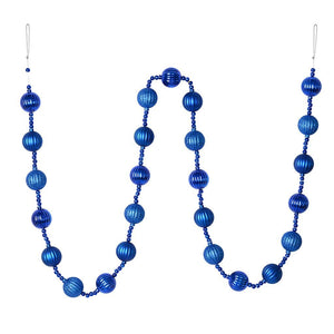 6' Blue Stripe Ball Ornament Garland 1