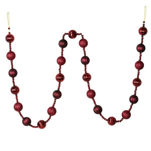 6' Wine Stripe Ball Ornament Garland 1