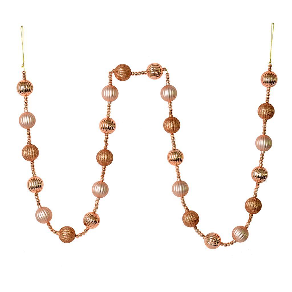 6' Rose Gold Ball Ornament Garland 1