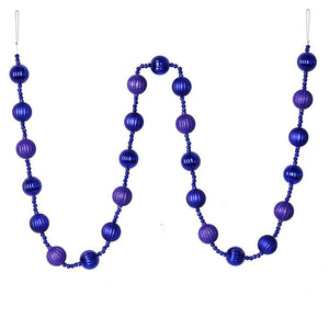 6' Purple Stripe Ball Ornament Garland 1