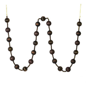 6' Chocolate Stripe Ball Ornament Garland 1