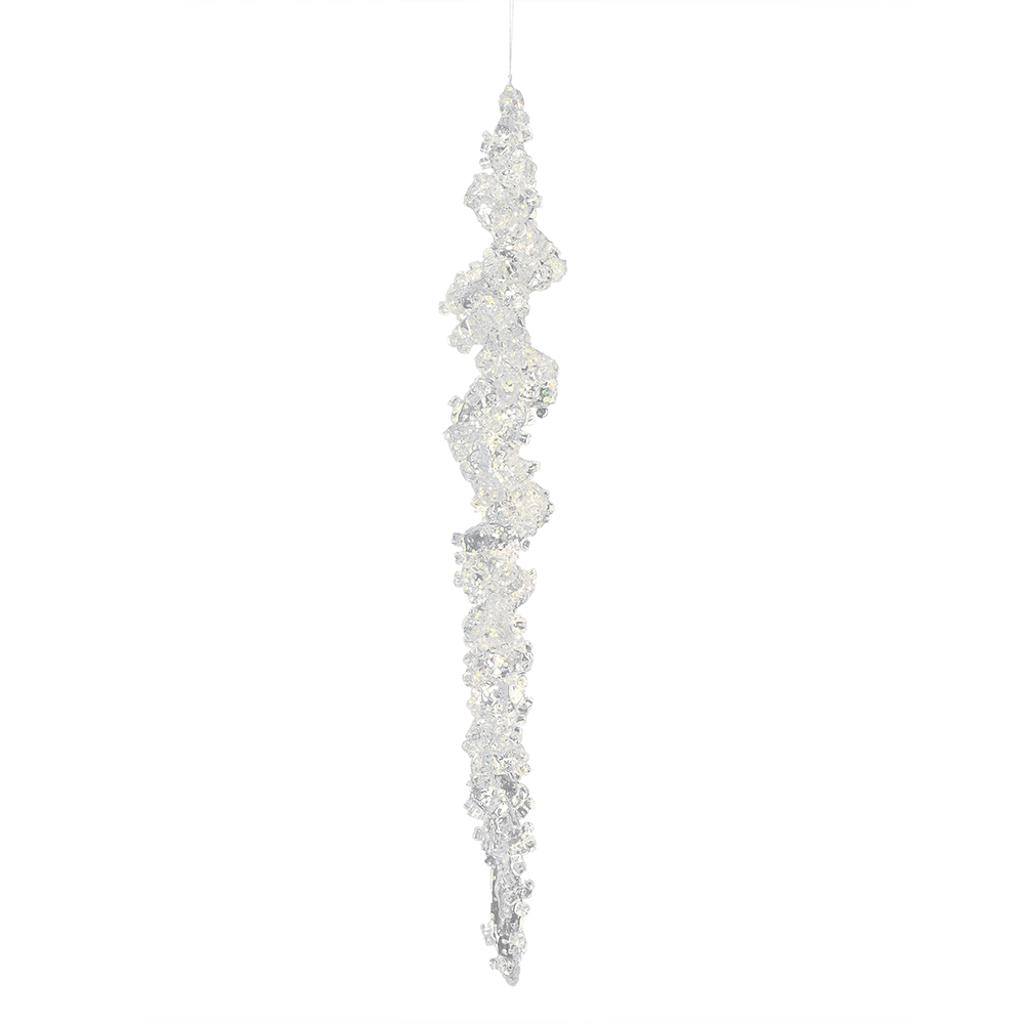 10" Clear Acrylic Silver Glitter Icicle Ornament (6 pack) 1