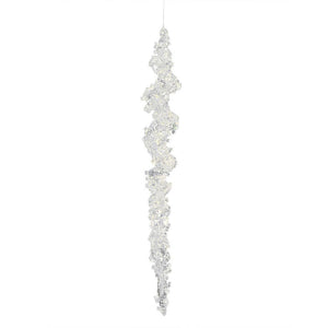 10" Clear Acrylic Silver Glitter Icicle Ornament (6 pack) 1
