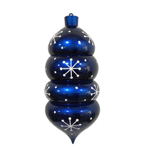 21.5" Blue Candy Droplet White Snowflake Ornament 1