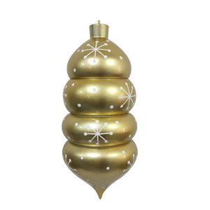 21.5" Champagne Candy Droplet White Snowflake Ornament 1