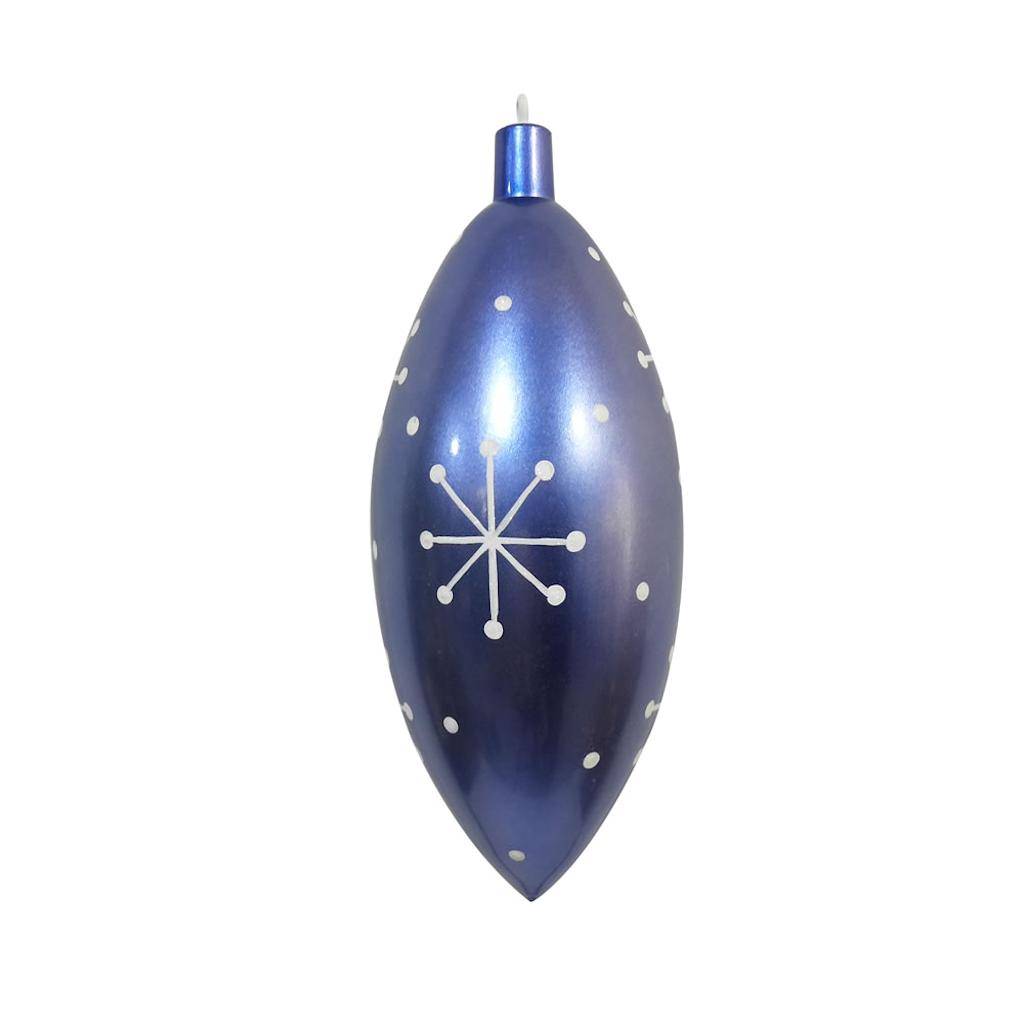 16" Periwinkle Candy Drop White Snowflake Ornament 1