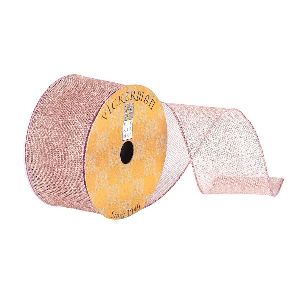 2.5" x 10Yd Orchid Shimmer Woven Wired Ribbon 1