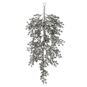 33" Artificial Pewter Glitter Berry Teardrop 1