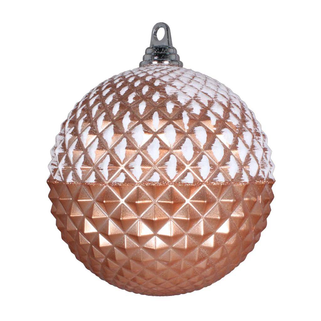 12" Rose Gold Glitter Candy Durian Ball Ornament 1