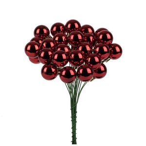 6" x 1" Red Shiny Ball Ornament Pick (2 pack) 1