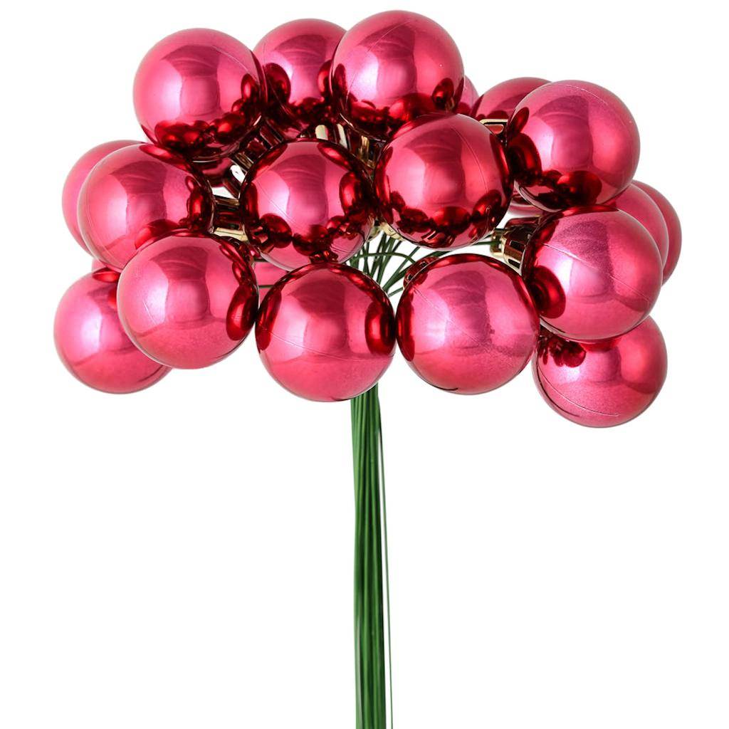 6" Berry Red Shiny Ball Pick (2 pack) 1