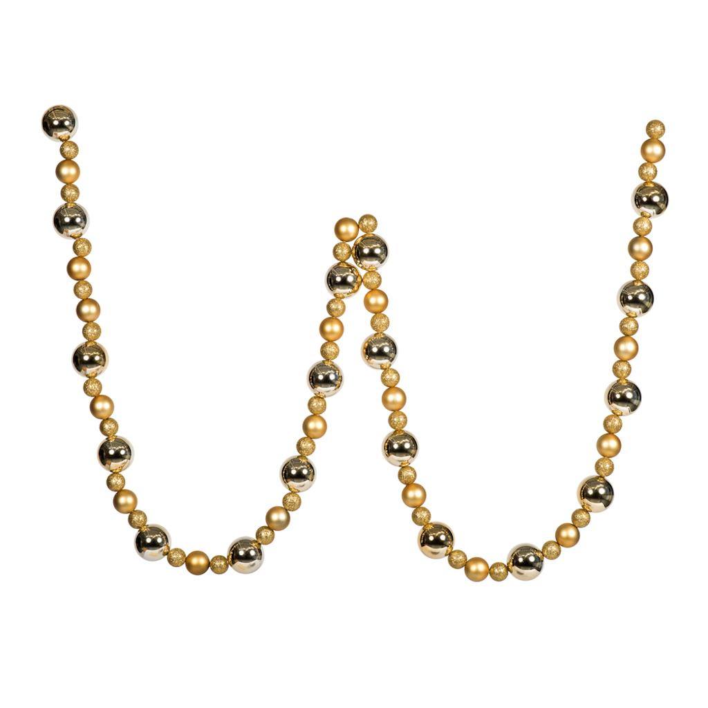 9' Gold Assorted Ball Garland 1