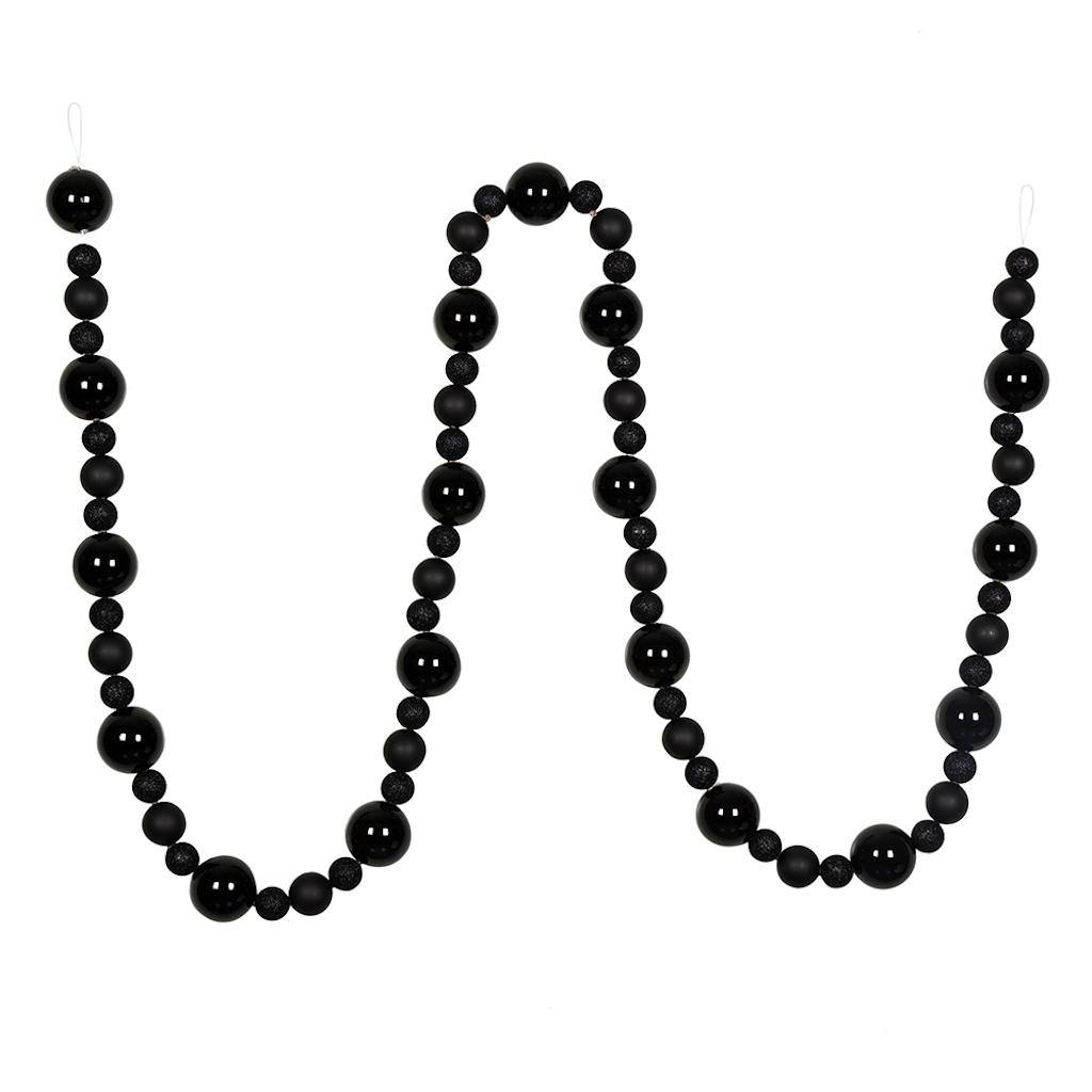 9' Black Assorted Ball Garland 1