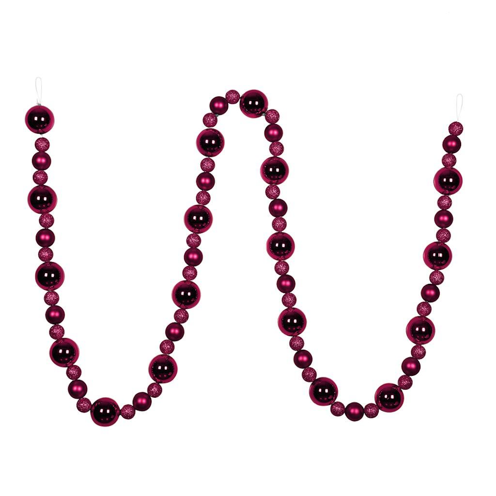 9' Berry Red Assorted Ball Garland 1