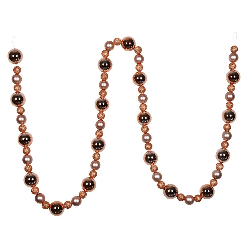 9' Rose Gold Assorted Ball Garland 1