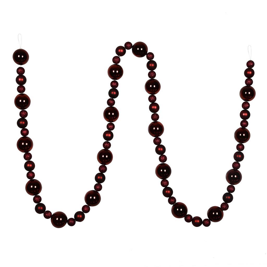 9' Burgundy Assorted Ball Garland 1