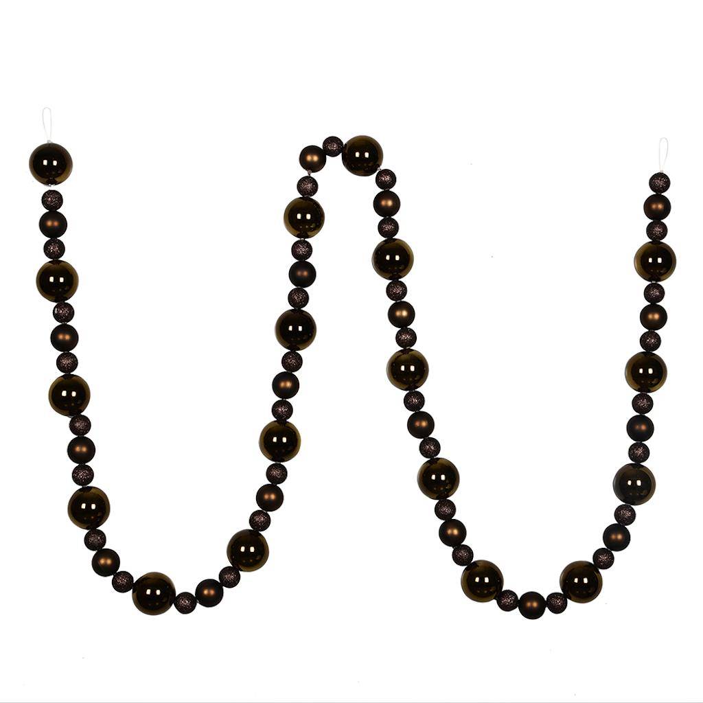 9' Chocolate Assorted Ball Garland 1