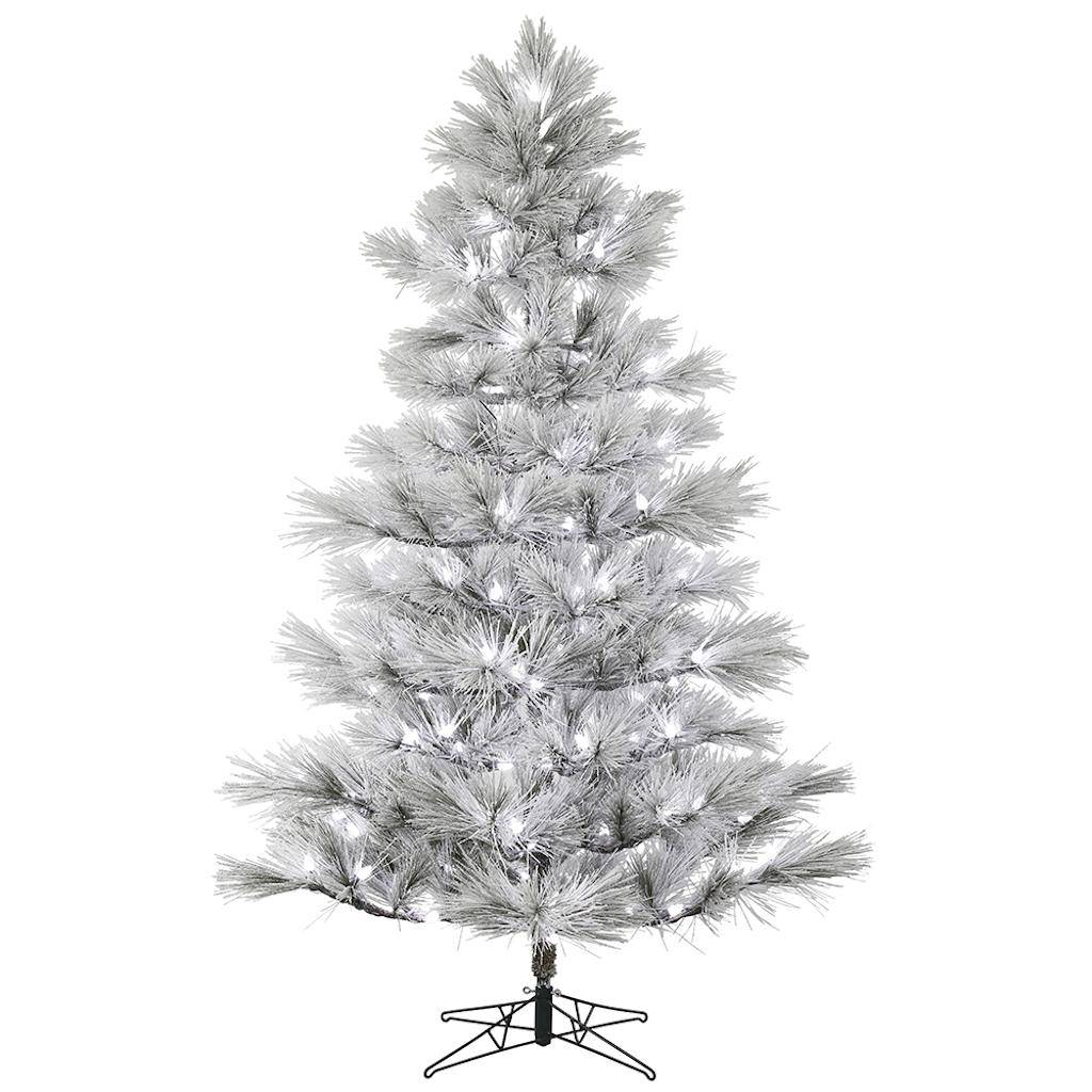 12' x 74" Artificial Flocked Alder Long Needle Pine 390 Frosted White C7 LED Lights 1