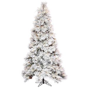 7.5' x 37" Artificial Flocked Atka Pine 750 Warm White LED Lights 1