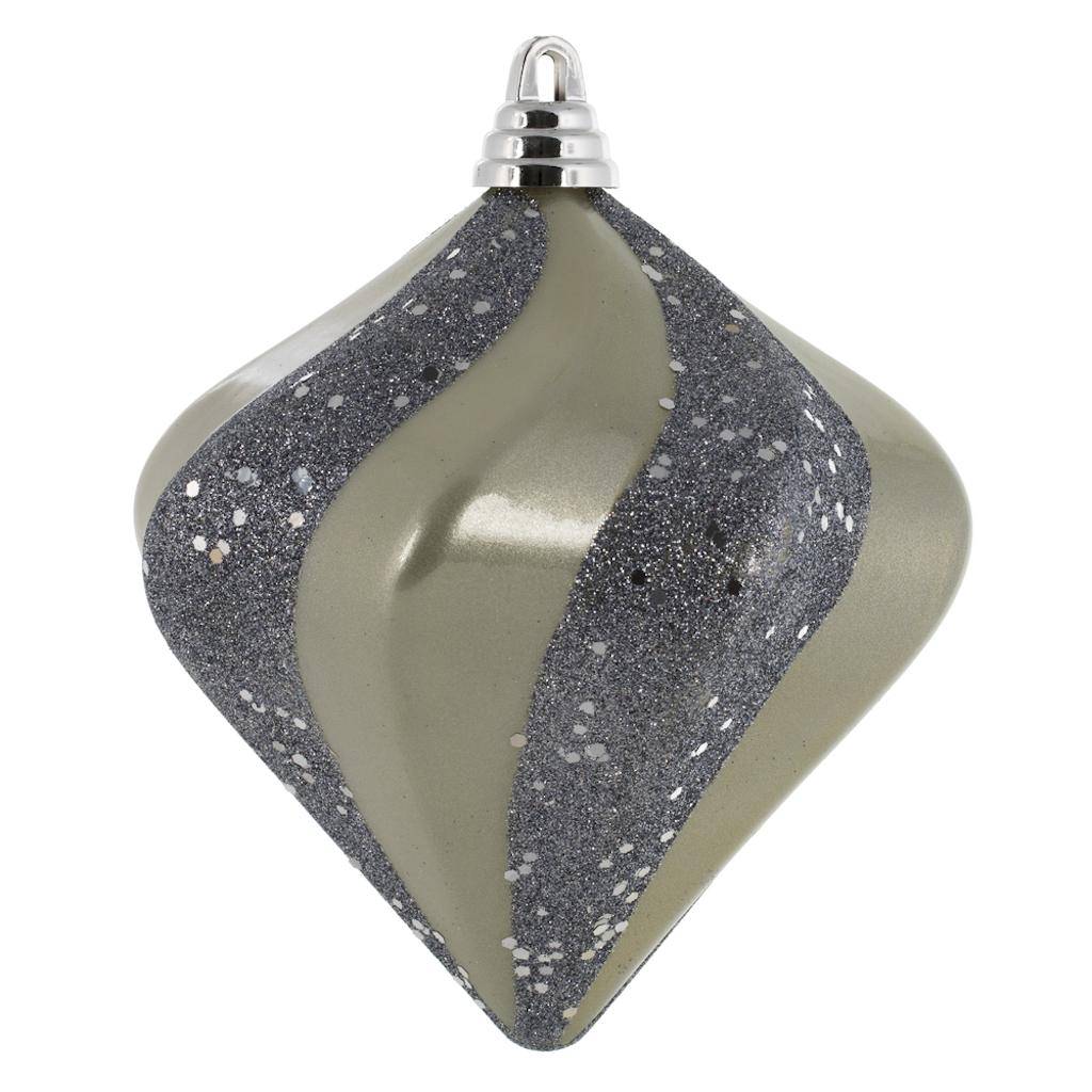 6" Limestone Candy Glitter Swirl Diamond Ornament 1