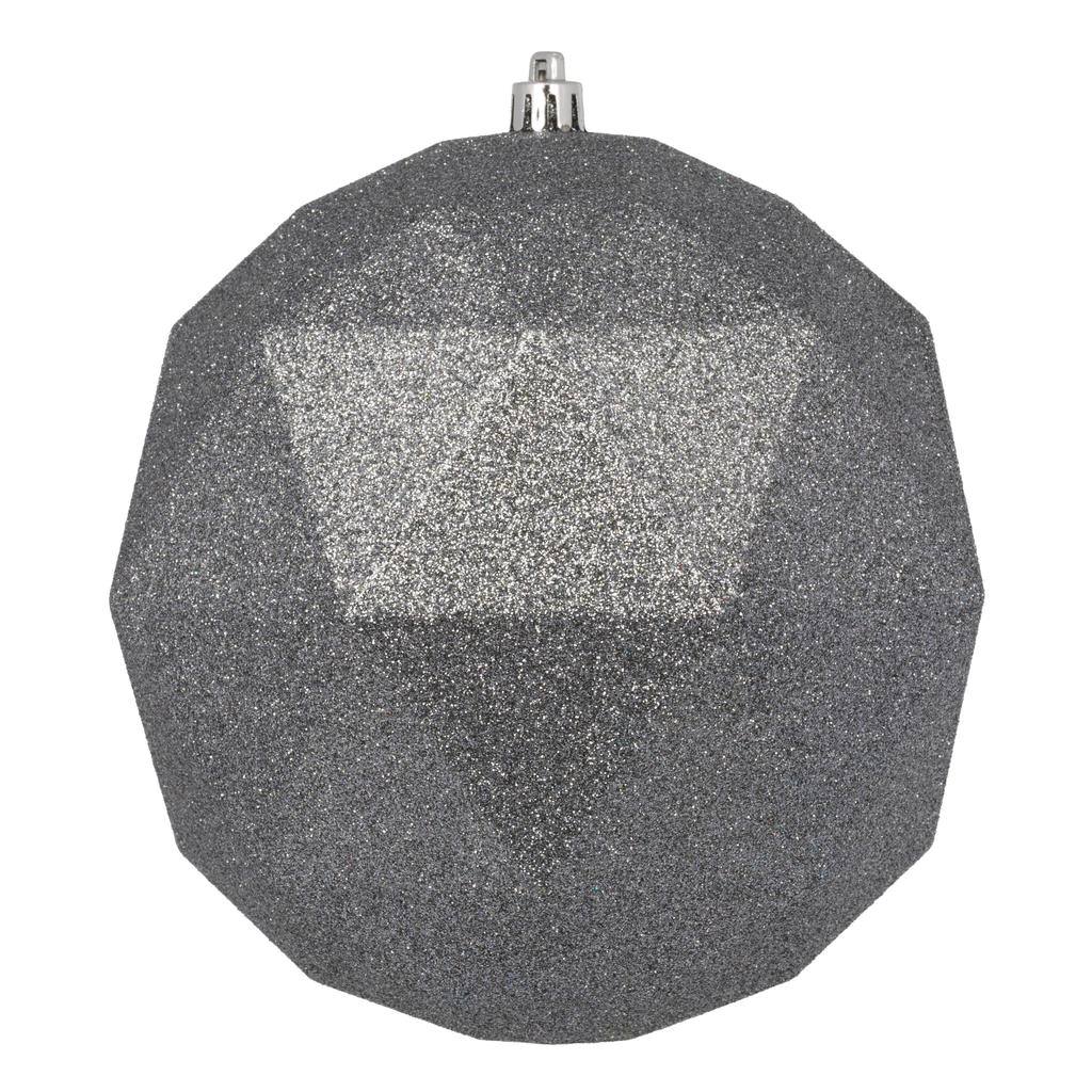4.75" Limestone Glitter Geometric Ball Ornament (4 pack) 1