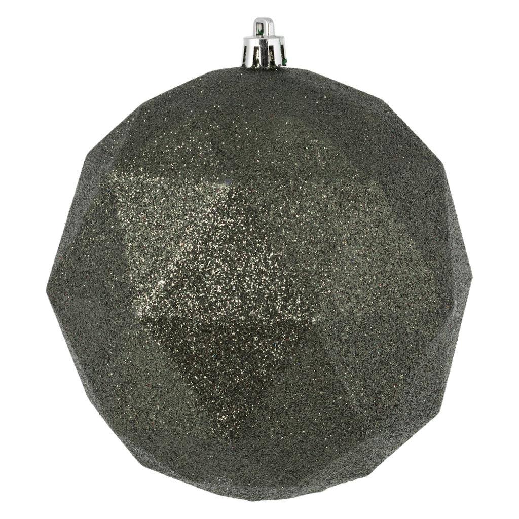 6" Wrought Iron Glitter Geometric Ball Ornament (4 pack) 1