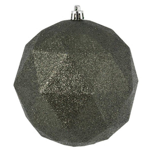 6" Wrought Iron Glitter Geometric Ball Ornament (4 pack) 1