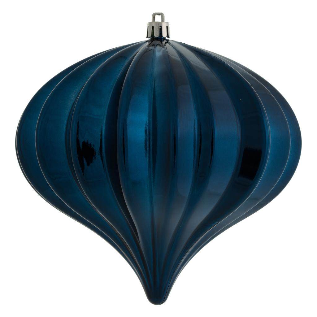 5.7" Midnight Blue Shiny Onion Ornament (3 pack) 1
