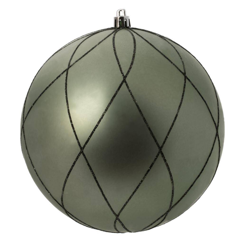 6" Wrought Iron Matte Glitter Swirl Ball Ornament (3 pack) 1