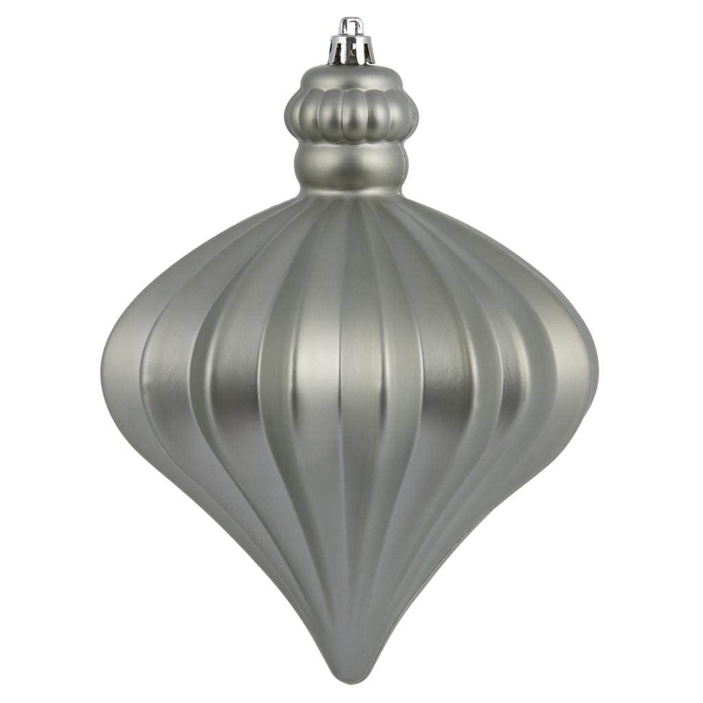 6" Limestone Matte Onion Drop Ornament (4 pack) 1