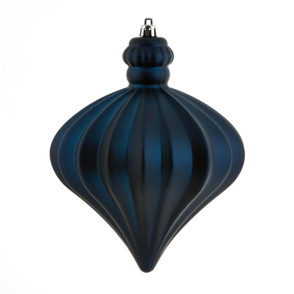 8" Midnight Blue Matte Onion Drop Ornament (4 pack) 1
