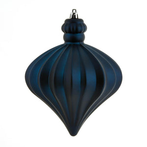 8" Midnight Blue Matte Onion Drop Ornament (4 pack) 1