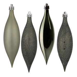 5.5" Wrought Iron 4 Assorted Finish Drop Ornament (8 pack) 1