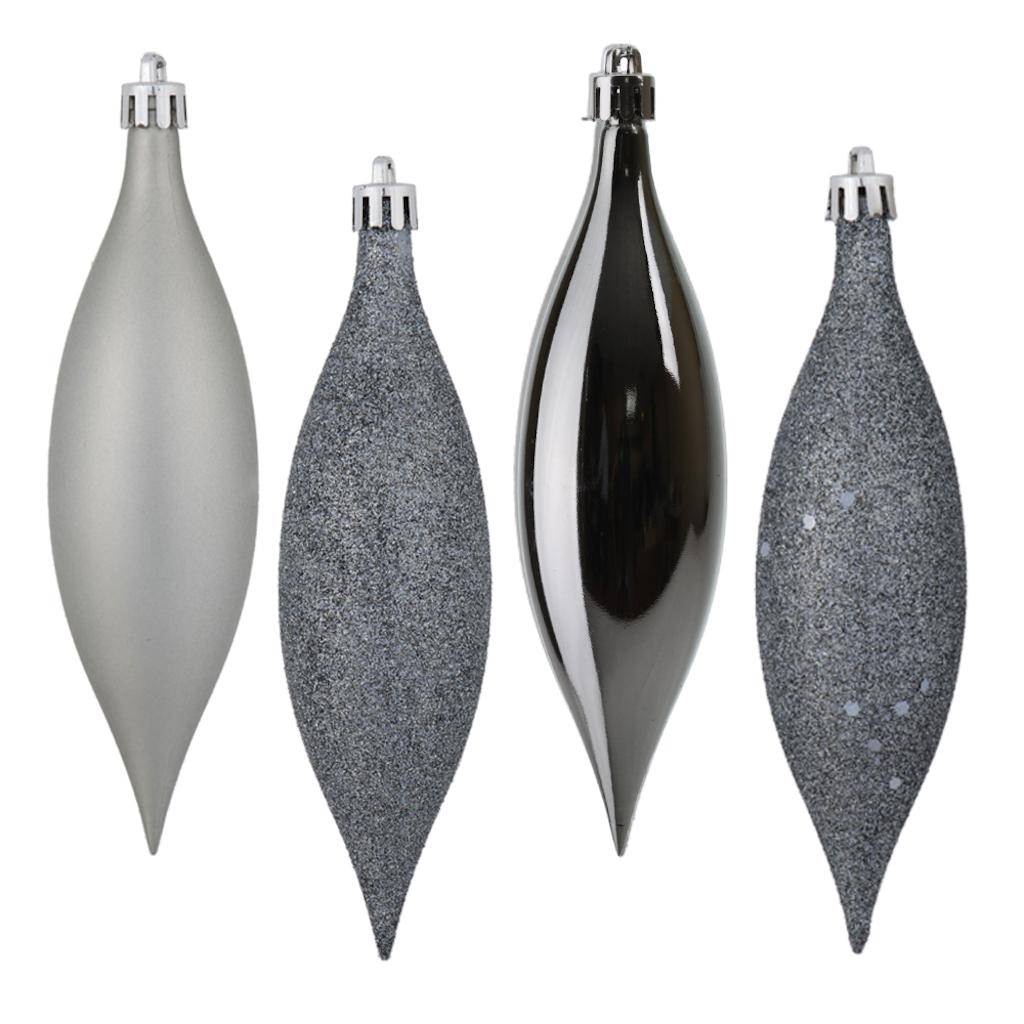 5.5" Limestone 4 Assorted Finish Drop Ornament (8 pack) 1