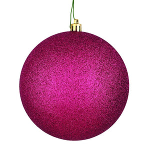 6" Berry Red Glitter Ball Ornament (set of 4) 1